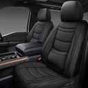 NS YOLO Faux Leather Car Seat Covers Front Pair,Universal Fit for Most Cars,SUVs and Sedans,Waterproof Luxury Leatherette Cushions, 2 Seats Protectors,Black