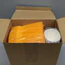 Dandat 350 Pcs Baby Shower Plates Set Baby Shower Party Supplies Serves 50 Tableware Sets Include Plates Napkin Cup Forks Knives Spoons Disposable Dinnerware(Little Pumpkin,Orange)