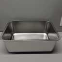 Kirecoo Stainless Steel Cat Litter Box - Metal High Sided Cat Pan, Large Stainless Steel Box, Indoor Litter Tray, Non Stick, No Smell, Easy to Clean, Pet Toilet Supplies for Kitten, Kitty, Rabbit
