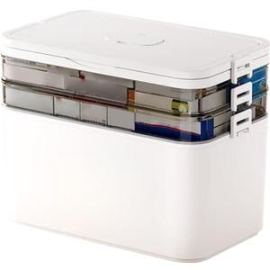 Medicine Box - Medicine Organizer Box, Multi-Layer Pill Holder Case | Clear Medicine Storage Organizer with Handles for, Supplements, and Medical Supplies in Home, Office, or Dorm