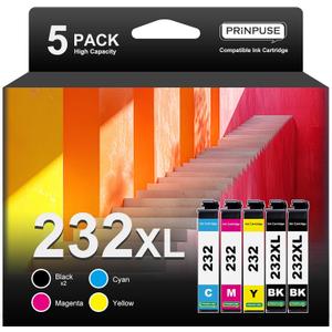 232XL Ink Cartridges Remanufactured Replacements for Epson 232 232XL Ink Cartridges Combo Pack T232 Work with Printer Expression Home XP-4200 XP-4205 Workforce WF-2950 WF-2930 (5 Pack)