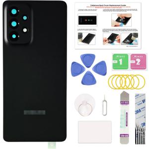 GREEN FUSION Compatible with Galaxy A53 5G Back Cover Replacement, A53 5G SM-A536 Back Housing Door with Pre-Installed Frame Sticker, Repair Tools & Instruction, Black