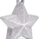 Sparkle and Bash Glitter Star Balloon Weights for Silver Party Decorations - Silver Balloon Weights, 6 Pack, 5.2 oz Glitter Star (3.5(L) x 1.75(W) x 4(H) Inch)