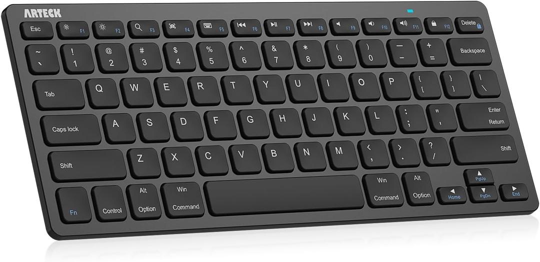 Arteck Ultra-Slim Keyboard Compatible with iPad 10.2-inch/iPad Air/iPad 9.7-inch/iPad Pro/iPad Mini, iPhone and Other Bluetooth Enabled Devices Including iOS, Android, Windows, Black