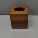 Acacia Wood Tissue Box Cover, Square Wooden Tissue Holder for Bathroom, Living Room, Dining Table, Decorative Cube Facial Tissue Box Cover, 5.3 x 5.3 x 5.9 inches