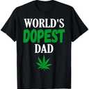 World's Dopest Dad Weed Marijuana Cannabis Funny Leaf T-Shirt, Size: 3XLT