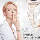 Bling Band Compatible for Garmin Lily 2/Lily 2 Classic/Active, 14mm Diamond Four-clover Stylish Women Strap Replacement for Lily 2 Smartwatch