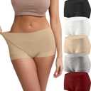 Women's Cotton Boyshorts Underwear 5-Pack Mid Rise Full Coverage Soft No-Roll Briefs (S-XXL) (XXL)
