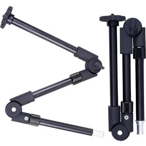 24.8in 3-Section Adjustable Friction Power Articulating Magic Arm, Overhead Camera Mount Bracket with 1/4" Screw, 3/8" Thread Hole and 5/8” Stud for Camera, LCD Monitor/LED Lights