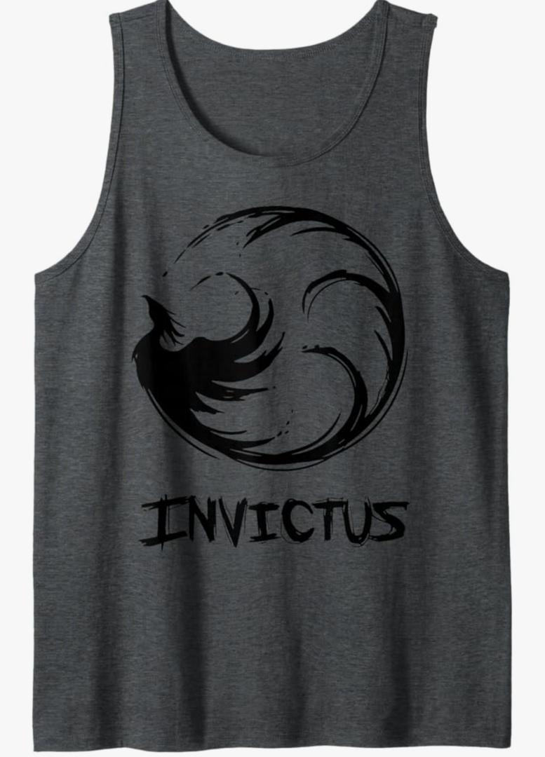 Invictus (Unconquerable) with Rising Phoenix Tank Top Size Medium