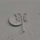 Top Brass Butterfly Earring Holder Organizer Metal Standing Jewelry Tree Display with Ring Tray (White)