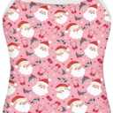 Girls Christmas Halter Modest One Piece Swimsuit Hawaiian Summer Beach Swimwear Size 8, (Cute Xmas Santa Claus Pink)