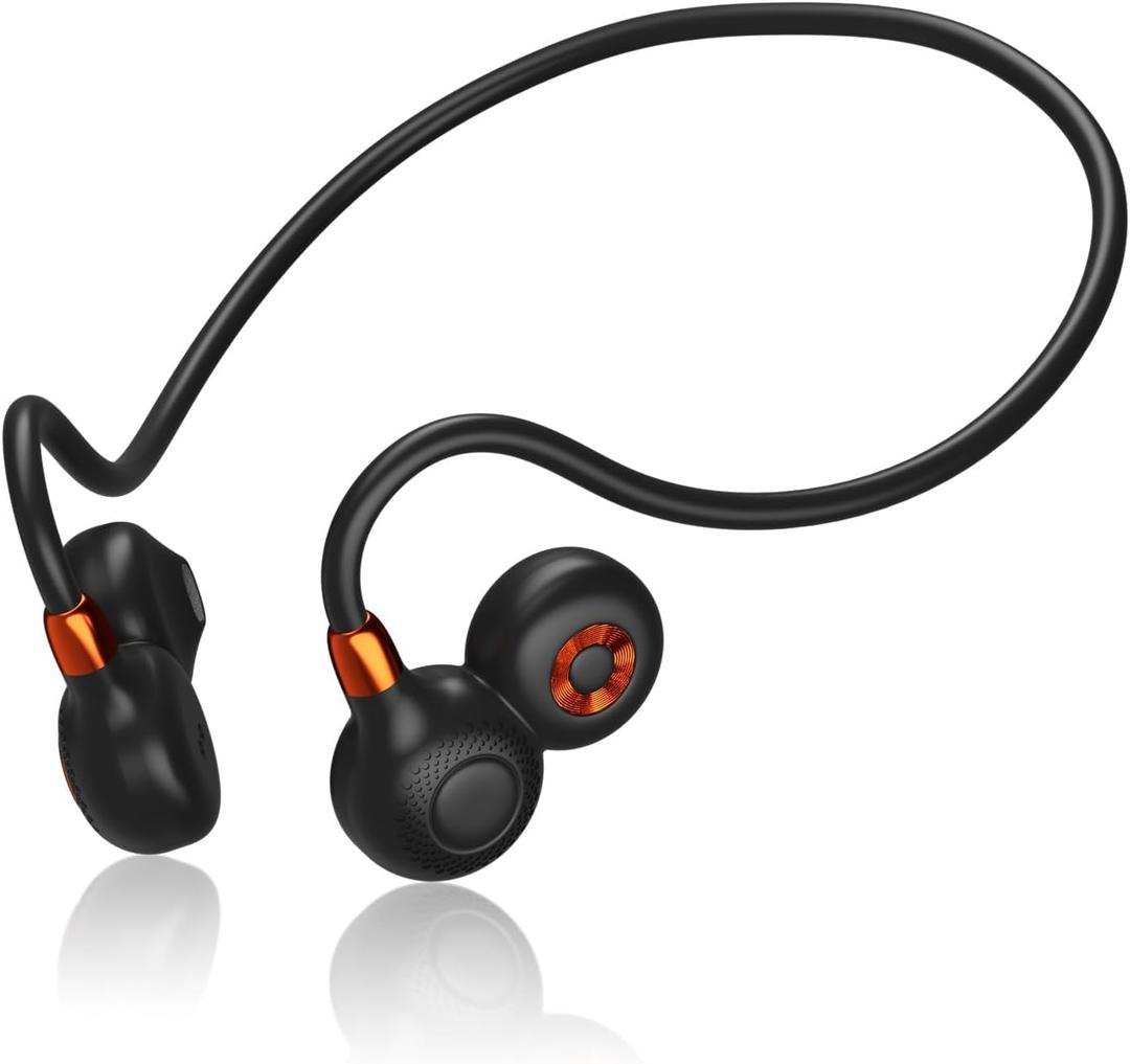 Ortizan Open Ear Headphones, Bluetooth 5.3 Wireless Air Conduction Headphones Sport Earbuds, Premium Sound, IPX6 Waterproof, Clear Call, 19g Lightweight Earphones for Running Cycling Workouts (Black)