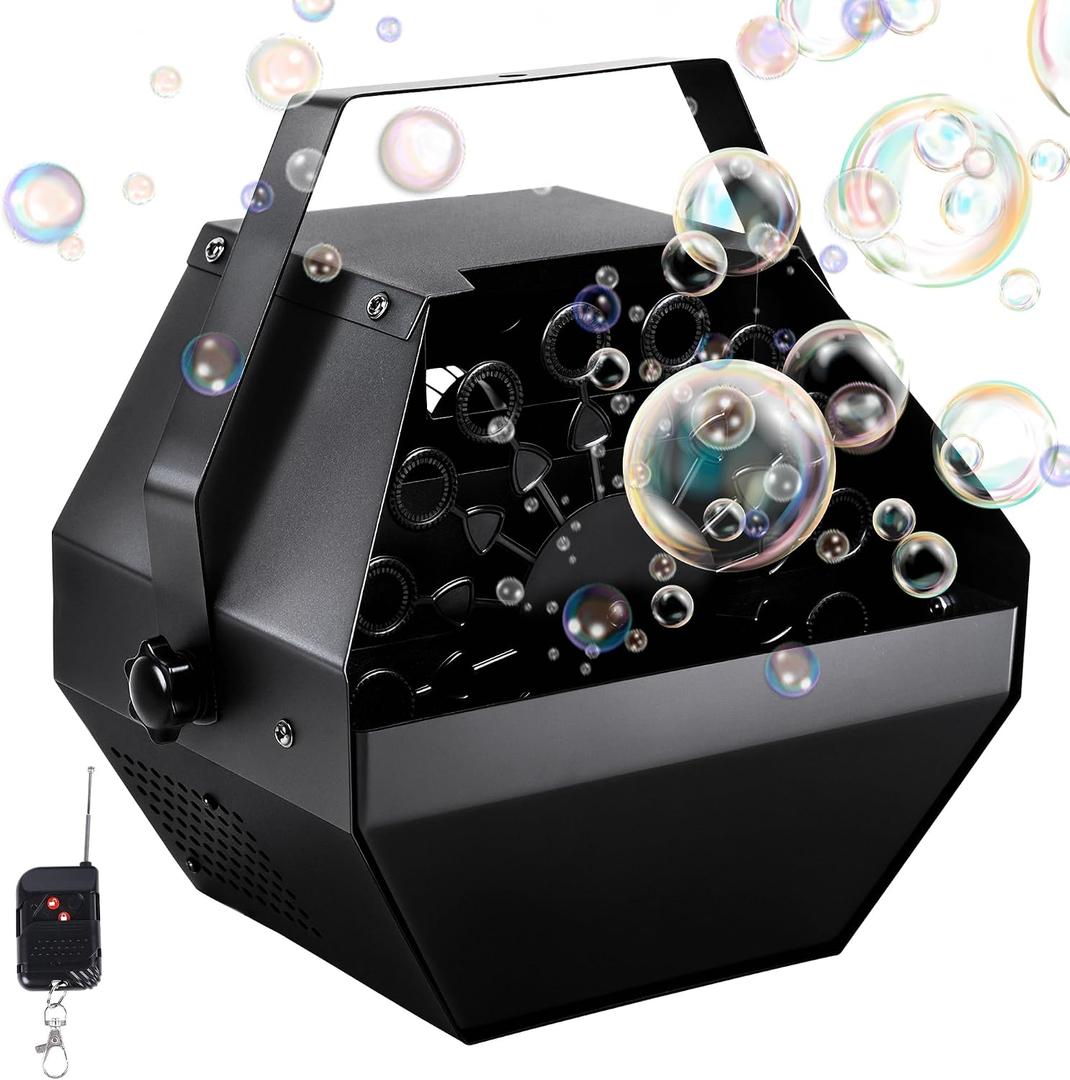 ATDAWN 1L High-Capacity Automatic Bubble Machine with 45ft Remote, Metal Blower for Wedding Party Birthday Indoor Outdoor Use, 9.25 inches x 8.27 inches x 9.84 inches