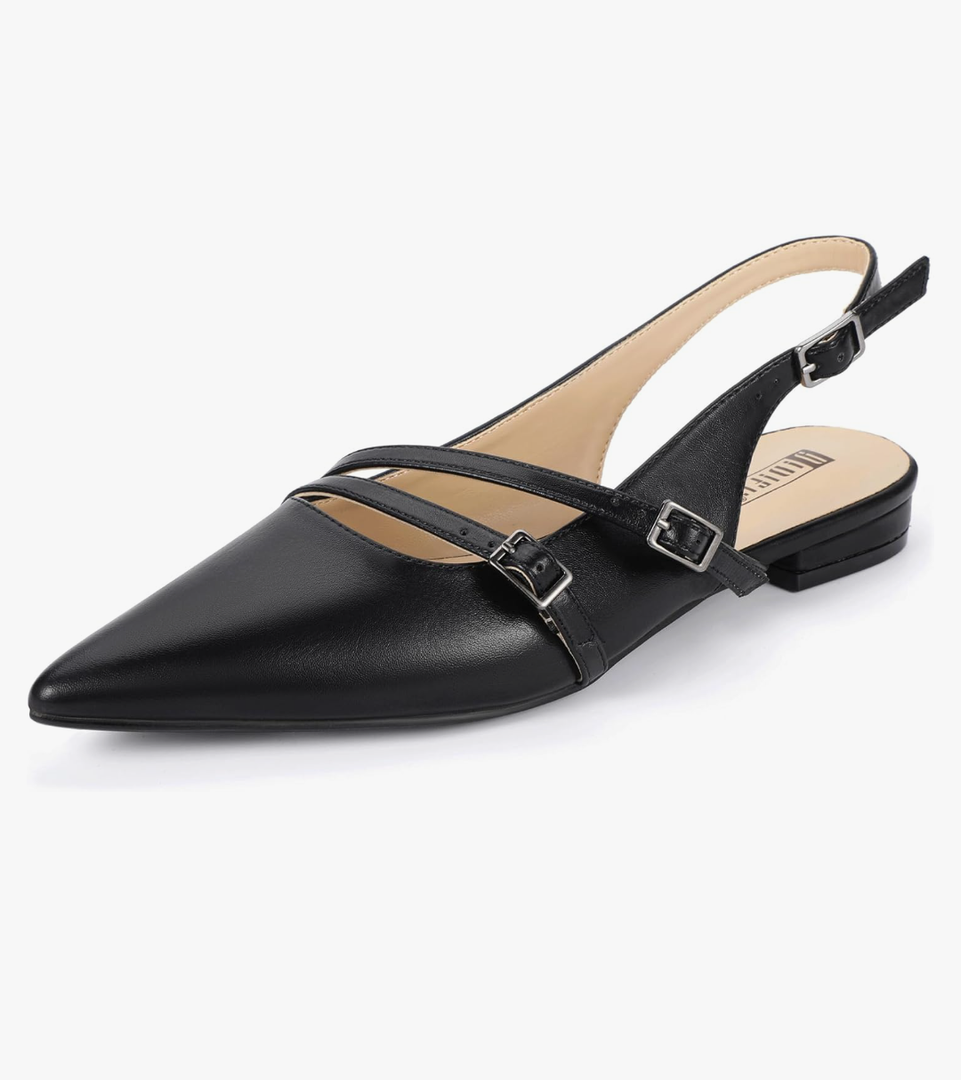 IDIFU Women's Flat Shoes Pointed Toe Strappy Slingback Ballet Flats Wedding Office Work Bridal Formal Dress Shoes for Women Dressy Comfortable Cute Trendy Ladies Flats 10