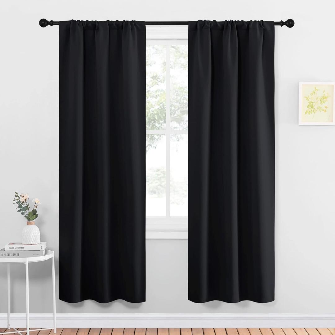 NICETOWN Halloween Black Out Curtain Panels for Kitchen - Energy Smart Decoration Thermal Insulating Blackout Drapes/Draperies for Small Window (2 Panels, 34 inches Wide by 72 inches Long)