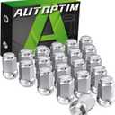 AUTOPTIM M12x1.25 Lug Nuts - Replacement for 2002-2022/2024 Nissan Altima, 1988-2023 Maxima, 2012-2024 Pathfinder, 2008-2023 Rogue, 2006-2024 Sentra Aftermarket Wheel - 20pc Chrome Closed End Lug Nuts