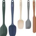 HOTEC Heat Resistant 600 BPA-Free Silicone Rubber Spatula Set for Baking, Cooking, and Mixing Non Stick Dishwasher Safe, Neutral Set of 5