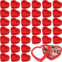 Wesiti 36 Pcs Small Heart Shaped Boxes with Window Valentine's Day Gift Boxes Plastic Storage Container for DIY Projects Presents Candy Jewelry Mother's Day Gifts (3.5 x 3 x 1.2 Inch,Red)