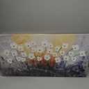 Yihui Arts Hand-Painted Oil Painting on Canvas Textured White Floral Wall Art Modern Horizontal Decor for Living Room Bedroom Office