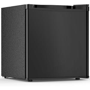 Electactic 1.7 Cu.ft Mini Fridge with Freezer, Compact Refrigerator, Single Reversible Door, Ultra Quiet, Energy Efficient for Office, Dorm, Bedroom, Apartment, Black