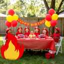 Briwooody 3ft Firetruck Birthday Party Decoration Fire Truck Themed Cardboard Cutout Standup Photo Props Party Back Drops for Birthday Baby Shower Anniversary Supplies(Fire)