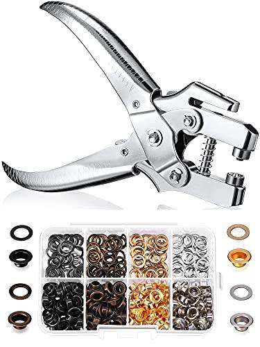 Amazon.com: Honoson 3/16 Inch Grommet Tool Kit Eyelet Plier Set Hole Punch Grommet Hand Press Pliers with 200 Pieces of Eyelets for Shoes Clothes Bags(Gold, Silver, Grey, Copper) : Arts, Crafts & Sewing
