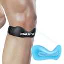 Healrecux Patella Band, Knee Strap Patella Tendon Support for Knee Pain & Tendonitis, Patella Stabilizer Knee Brace for Running, Basketball, Jumpers Knee, Tennis, Volleyball & Squats - Inky 1 Pack