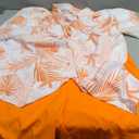 WDIRARA Men's Hawaiian Matching Set Summer Beach 2 Piece Outfits Tropical print Shirts and Shorts (XX-Large, Orange)