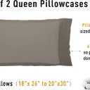 Sunflower Queen Pillowcases Set of 2, 100% Cotton Queen Size Pillow Cases 2, 2030 inches Taupe Gray, Soft and Breathable