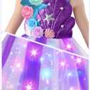 Spooktacular Creations Halloween Girl Mermaid Tutu Dress, Shell Mermaid Costume, LED Kids Princess Dress for Cospaly Party (Purple, M)