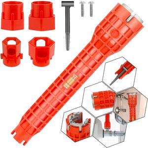 14 in 1 Faucet and Sink Installer,Faucet and Sink Wrench,Multifunctional Sink Wrench,Suitable for Installing Pipes under Bathrooms,Toilets,Kitchens,and SinksRed