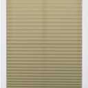 DEZ FURNISHINGS Cordless 1" Light Filtering Pleated Shade, Fabric, 28"W x 64"H, Camel
