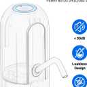 Myvision Water Dispenser for 5 Gallon Bottle, Portable USB Charging Electric Water Pump, Drinking Water Jug Pump for Home, Kitchen, Living Room, Office, Camping, Universal for 3-5 Gallon (Black)