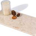 Natural Marble Tray, 12" x 6" Vanity Decorative Tray for Watch, Jewelry Holder, Perfume Organizer Candle Tray for Bedroom/Bathroom/Kitchen Countertop (Crema Beige) (11.8" x 5.9" x 0.4")