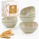 5 oz Small Wheat Straw Bowls Set of 6, Unbreakable Dipping Bowls Soy Sauce Dish, Small Dessert Bowls Snack Bowls for Kitchen, Microwave and Dishwasher Safe (Beige)