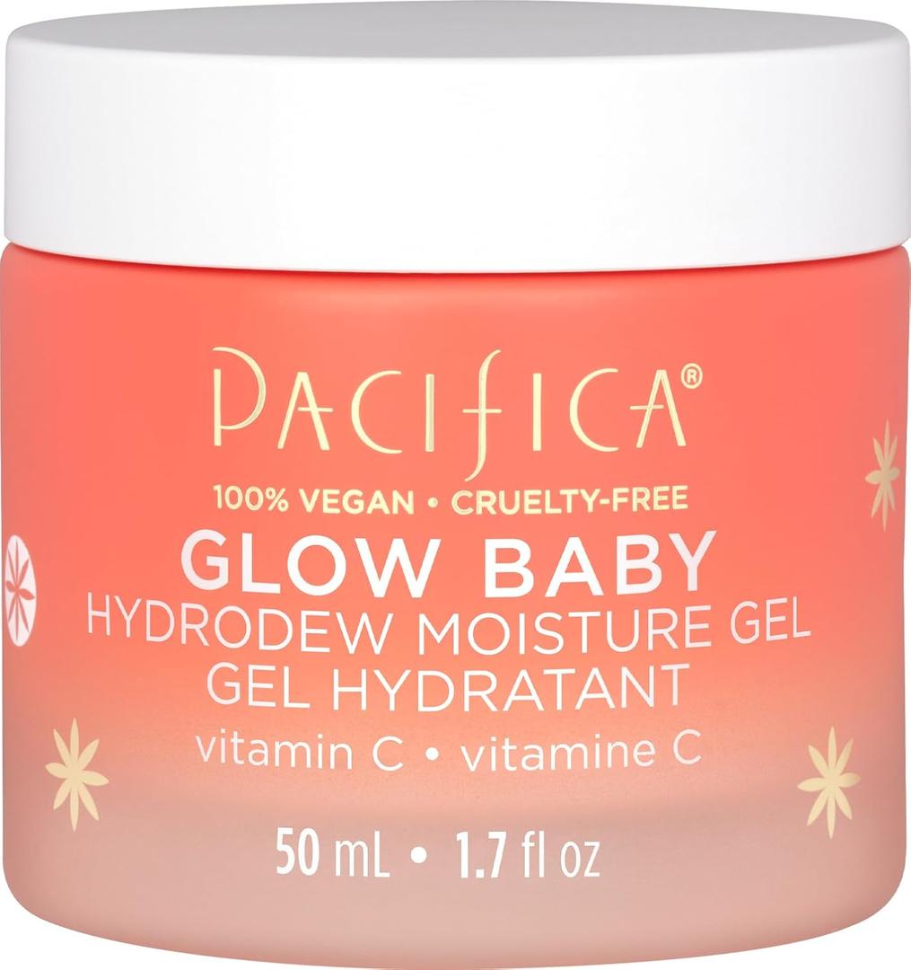Pacifica Glow Baby Hydrodew Gel Moisturizer  Vitamin C & Niacinamide Dewy Face Gel for Glowing Skin, Lightweight Oil-Free Daily Moisturizer for Brightening & Hydration, Vegan & Clean Beauty Formula