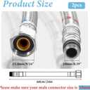 2 PCS Faucet Hose, 24 Inch Faucet Supply Lines Bathroom Kitchen Faucets Lines Braided Stainless Steel Supply Hose for Hot and Cold Water Supply3/8-Inch Female Compression Thread X M10 Male Connector