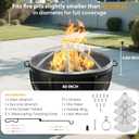 Fire Pit Spark Screen 40 Inch Round, Heavy Duty Stainless Steel Outdoor Fire Pit Screen Cover with Foldable Hook & Marshmallow Sticks, Mesh Spark Protector for Backyard, Camping, Beach