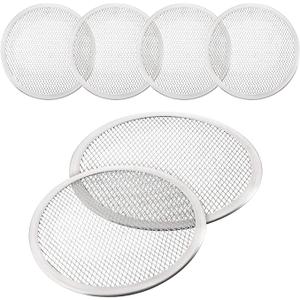 4 Pieces 7 Inch Pizza Screen Seamless Baking Aluminum Round Pizza Mesh Tray for Baking Oven Home Kitchen Restaurant Supplies