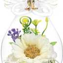 Birthday Gifts for Women, Artificial Flower Sunflower Gifts in Glass Angel Figurines, Anniversary, Valentines Day Gifts for Women, Birthday Unique, Angel Gifts from Daughter