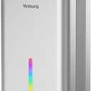 Dehumidifiers for Home (85 OZ Water Tank, 800 sq.ft) Quiet Small Dehumidifier for Basement Bedroom Bathroom with Drain Hose, 3 Gear Timer, Sleep Mode, Auto Shut Off, 7 Color Ambient Light (Warm Sliver)