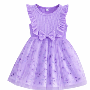 Baby Girl Tulle Dress Ruffle Sleeveless Toddler Sundress Girls Floral Tutu Princess Dresses for Wedding Birthday Party (3T, Pink)