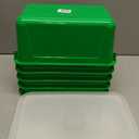 Storex Small Cubby Bins – Plastic Storage Containers for Classroom with Non-Snap Lid, 12.2 x 7.8 x 5.1 inches, Green, (62409U05C) (Pack of 5)