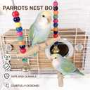 kathson Parakeet Nesting Box,Wooden Cockatiel Breeding Mating Boxes,Parrots Nest House Hut for Cage,Bird Nesting Box for Budgie,Conure,Canary,Finch and Small Medium Birds, L