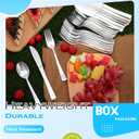 Minatee 150 Pieces Disposable Cutlery Set Plastic Silverware Heavy Duty Utensil Sets 50 Forks 50 Knives 50 Spoons for Home Office School Party Picnics Restaurant Outdoor Events