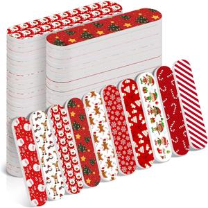 50 Pack Christmas Mini Nail Files Gifts Bulk Holiday Mini Emery Boards Double-Sided Christmas Party Nail Files Favors Bulk Stocking Stuffers for Employee Appreciation Teacher Staff Coworkers (Classic)