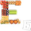 13.8" Acrylic Letter Charcuterie Tray, Charcuterie Letters Fillable Box for food, Reusable Serving Cake Candy Dish Display Tray for Birthday Anniversary Party Decoration (Letter E)