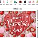 INRUI Happy Valentine's Day Photography Backdrop Rustic Wood Red Love Heart Valentine's Day Theme Bridal Baby Shower Party Decorations Banner (7x5FT)