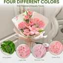 Muyuguit 400 Pcs Pipe Cleaners Craft Kit,Pink Pipe Cleaners Bulk for DIY Flower Bouquet,Multicolors Chenille Stems with Floral Wires, Gardening Tape, Stamen & Ribbon